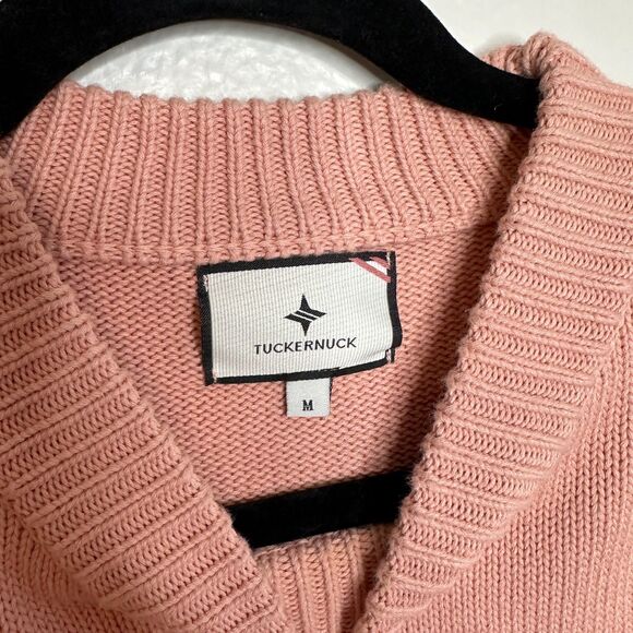 Tuckernuck Pink Seashells Camille Sweater Size Medium Coastal Cotton Embroidered - Picture 4 of 9